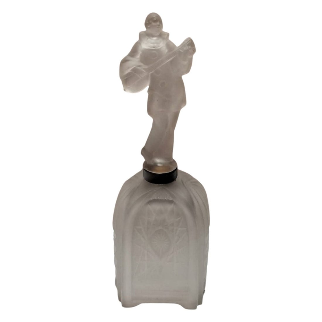 Art Deco Frosted Glass Jester Figurine Lamp - 7