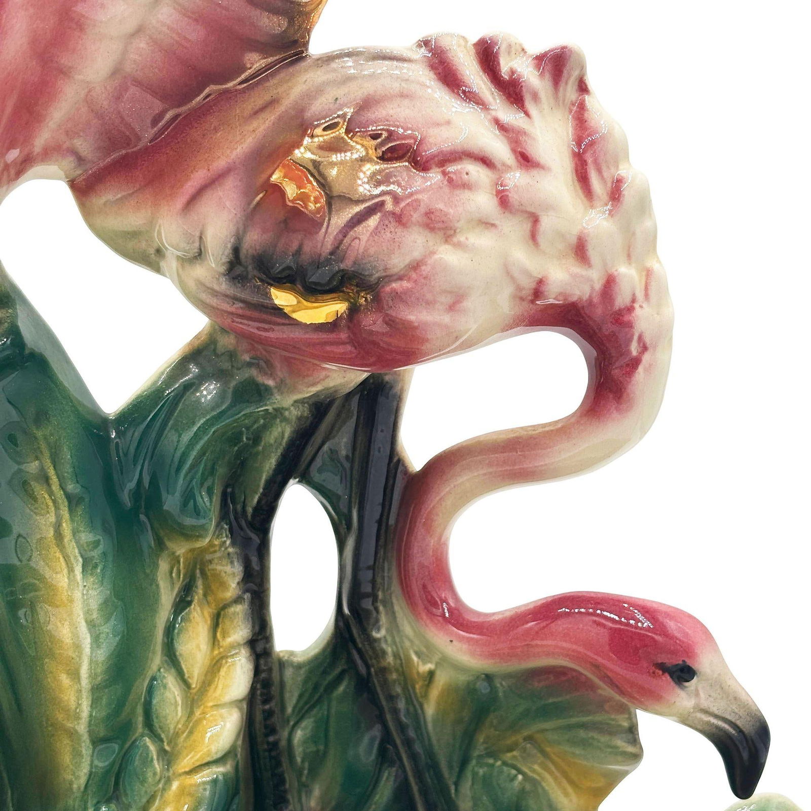 1956 Ceramic Flamingo Tropical Pond Indoor Planter by Lane & Company California - 3