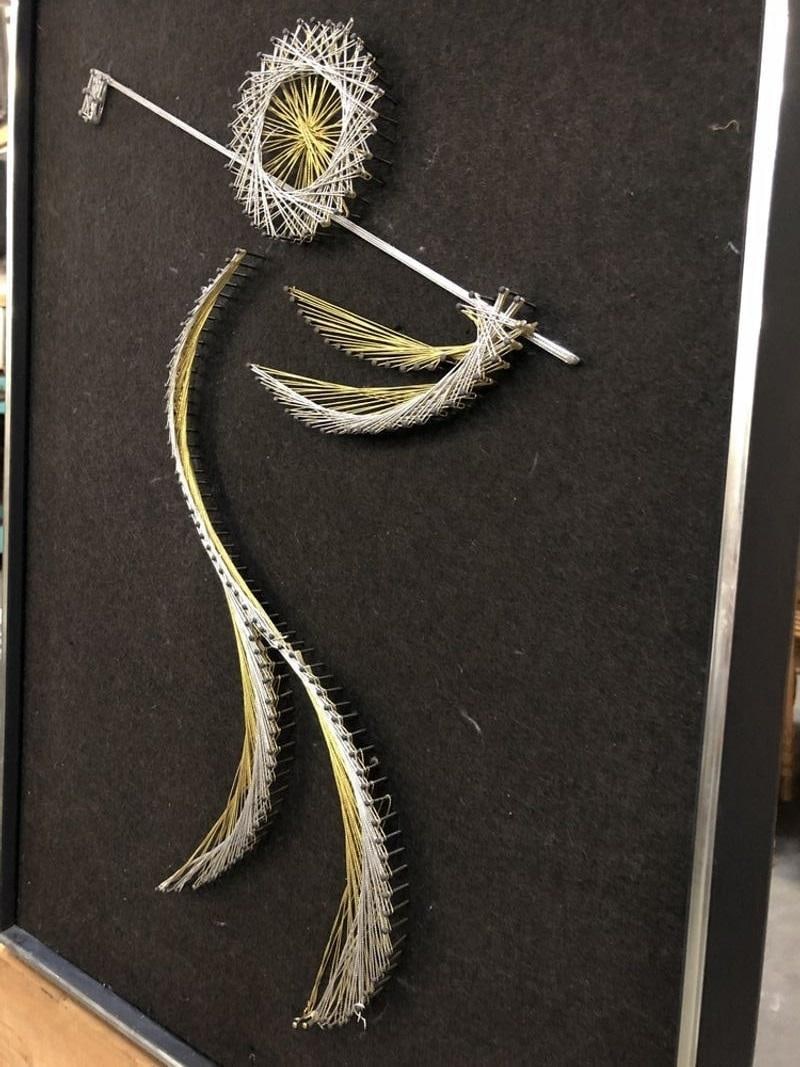 Golfing Man String Nail Art Silver and Gold on Blackby Chapman, Pair - 5