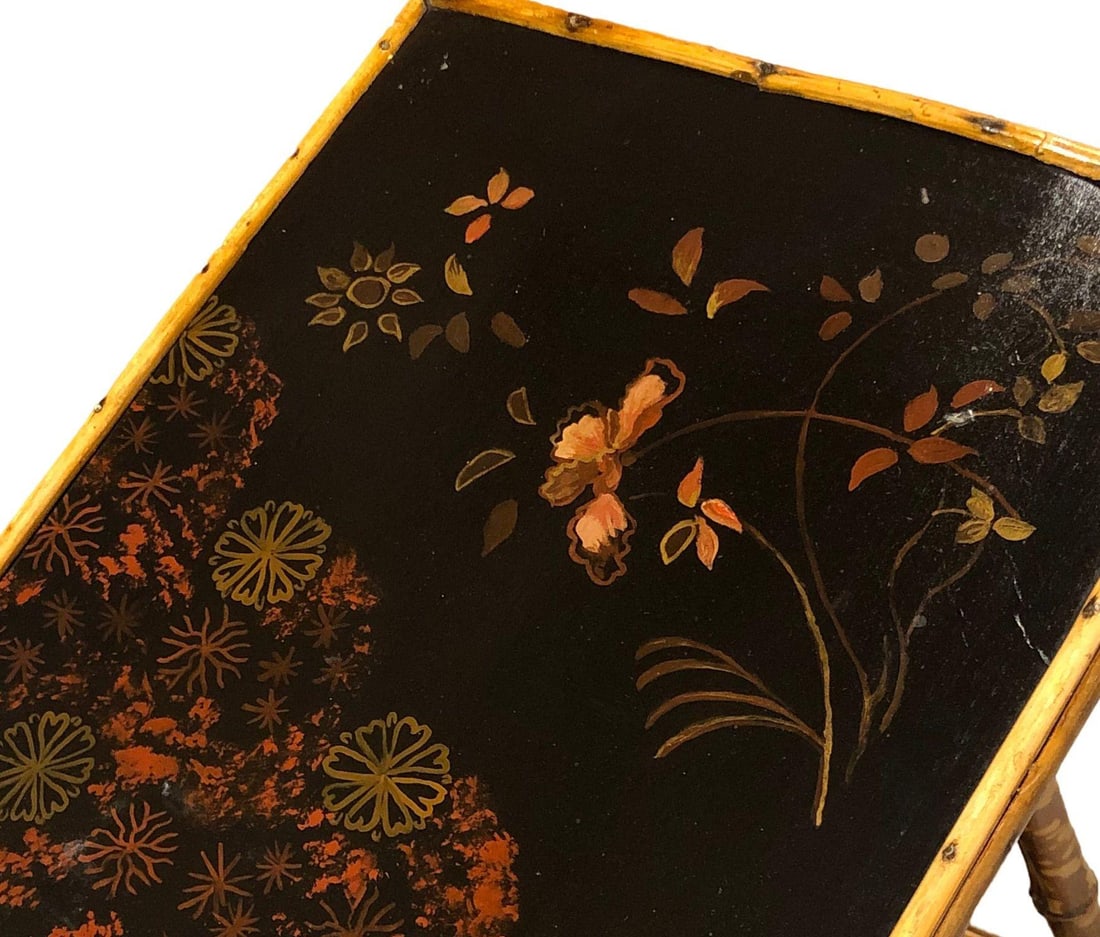 Restored Aesthetic Movement Tiger Tortoise Bamboo 3-Tier Pedestal Side Table - 6