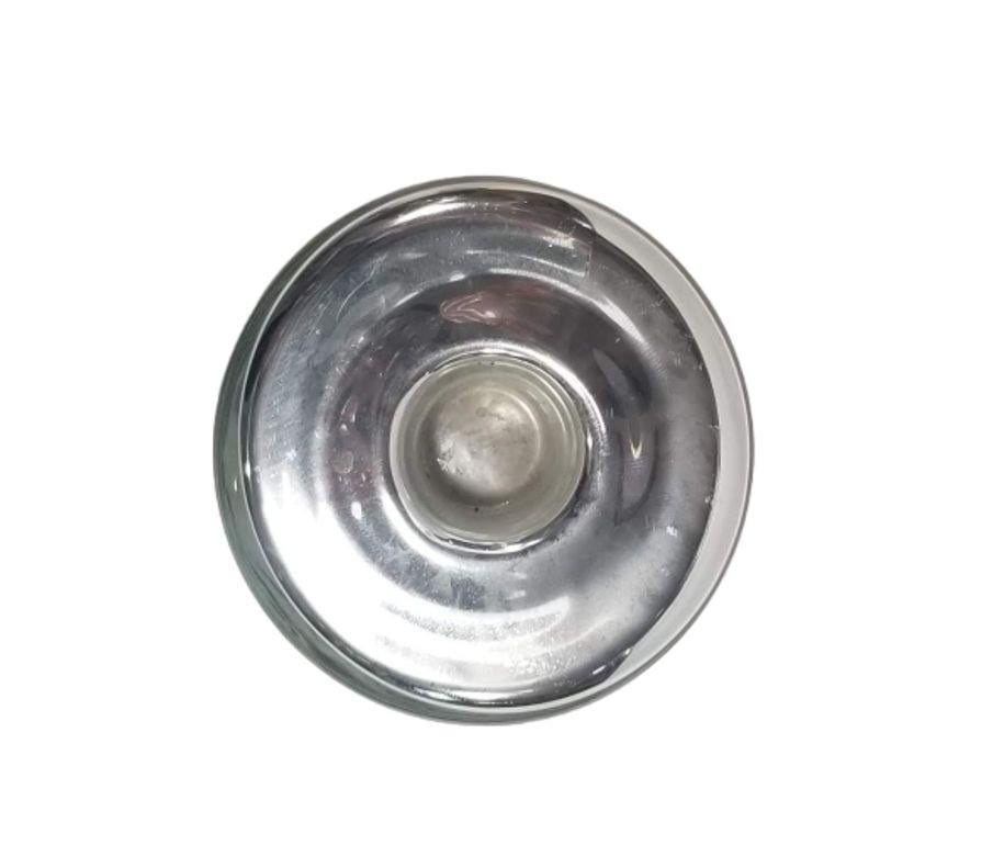 Art Deco Silver Mercury Art Glass CandleStick Holder - 6