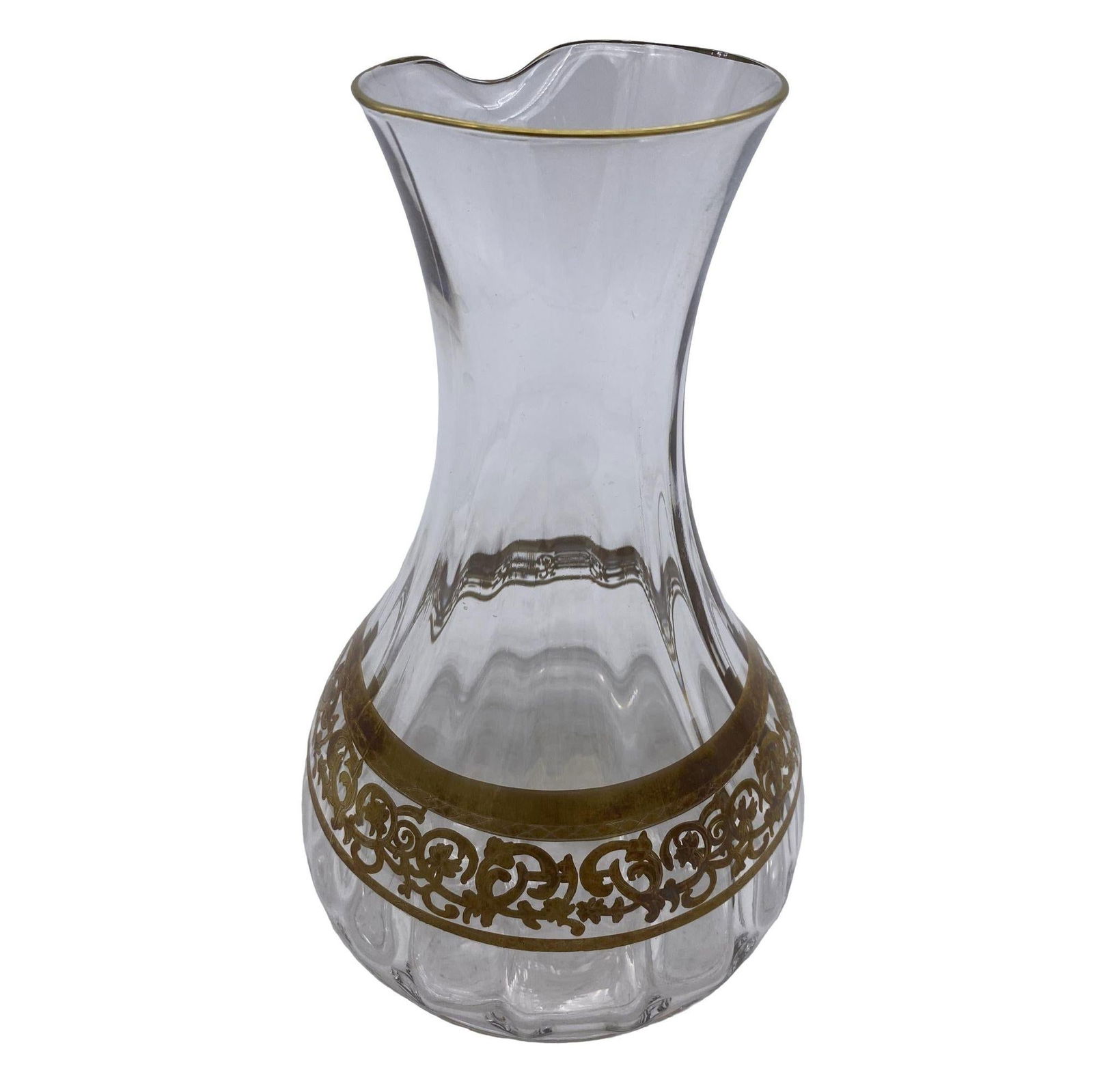 Czechoslovakia Moser Art Glass Pitcher Set with/ Gold Leaf - 19