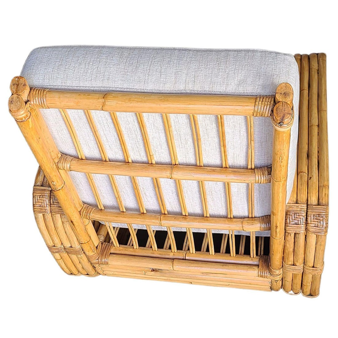 Original Historic Hand Made 4- Strand Square Pretzel Rattan Lounge & Sofa Set - 11