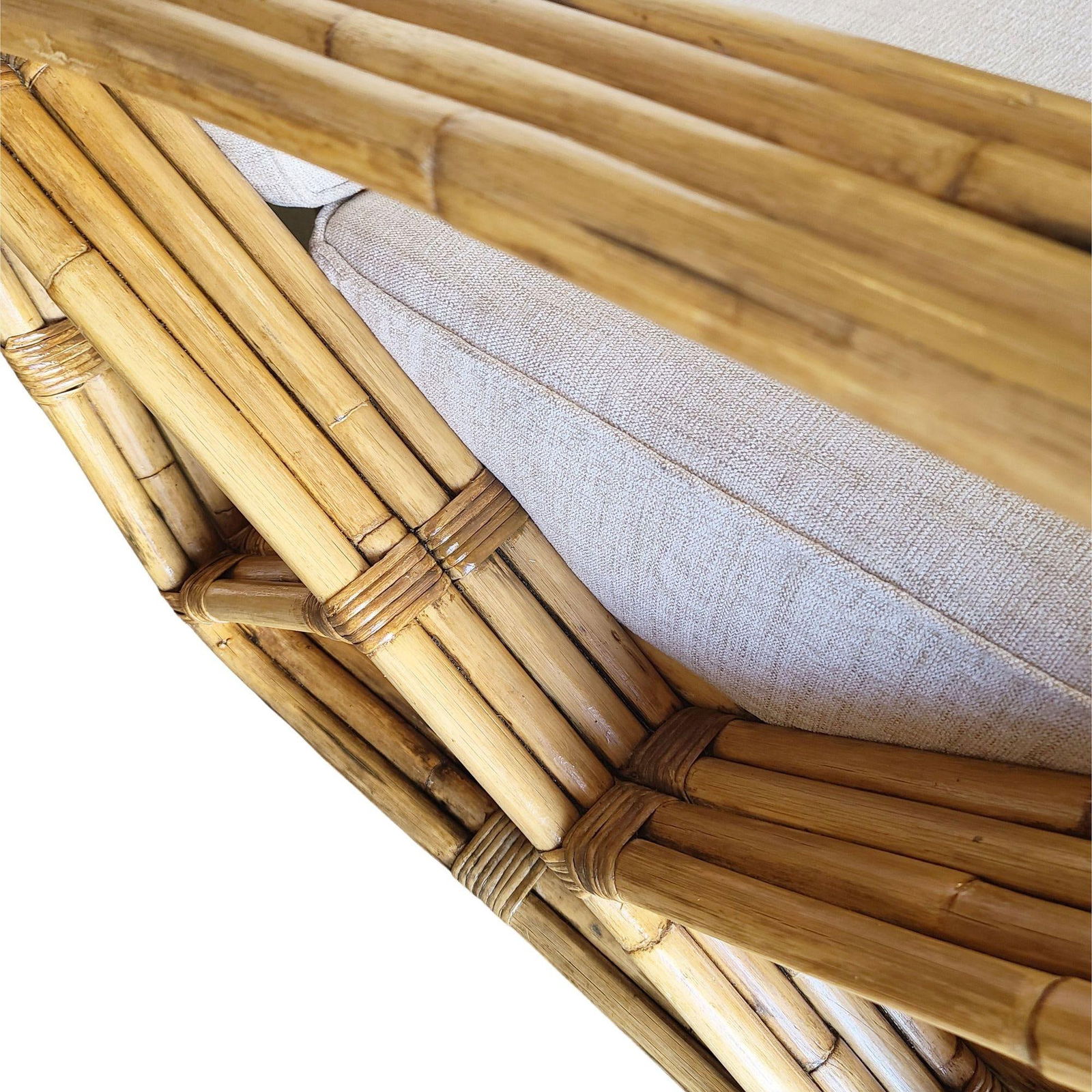 Original Historic Hand Made 4- Strand Square Pretzel Rattan Lounge & Sofa Set - 4