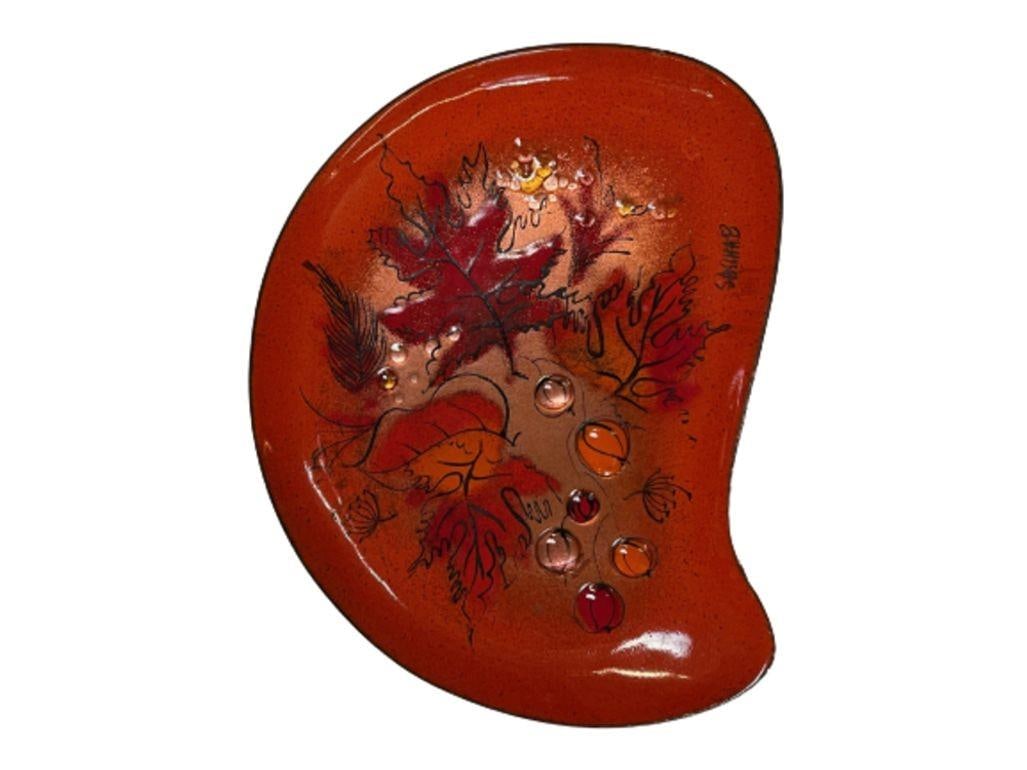 Mid Century Enameled Brass Lighter & Ashtray Set by Sascha Brastoff - 10