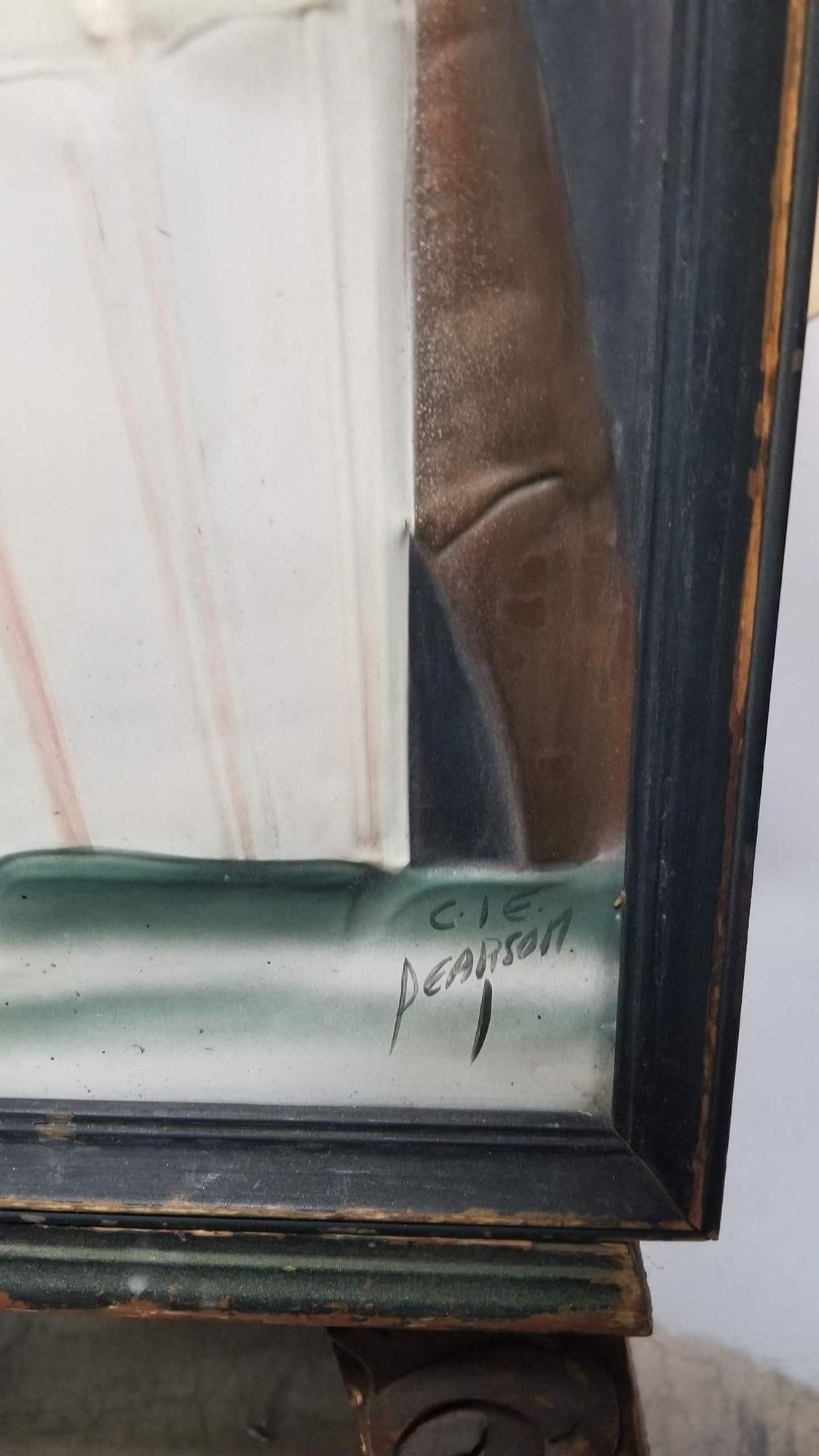 Mid Century Cooper Embossed Bongo Player Wood Framed by C.I.E. Pearson - 5