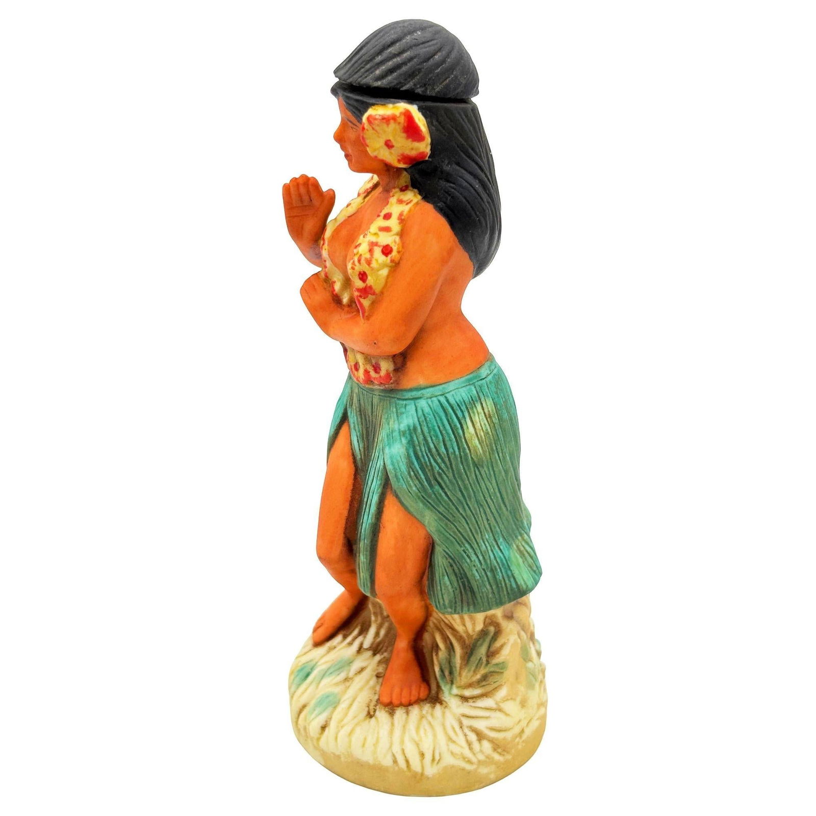 Hawaiian Distilleries Ceramic Hula Girl Dancer Rum Decanter Bottle 1976 - 18
