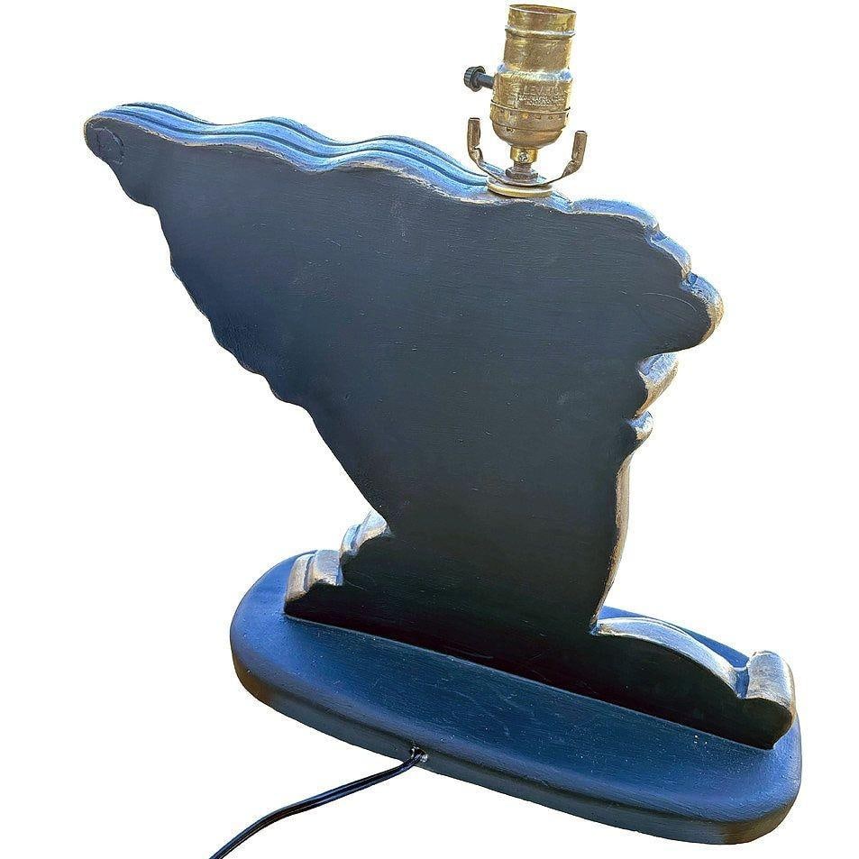 RARE Mid-Century Female Portrait Sculptural Chalkware Table Lamp - 18