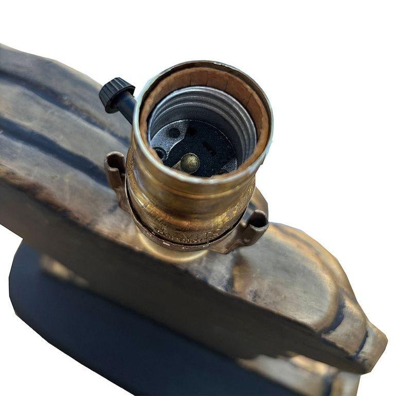 RARE Mid-Century Female Portrait Sculptural Chalkware Table Lamp - 6