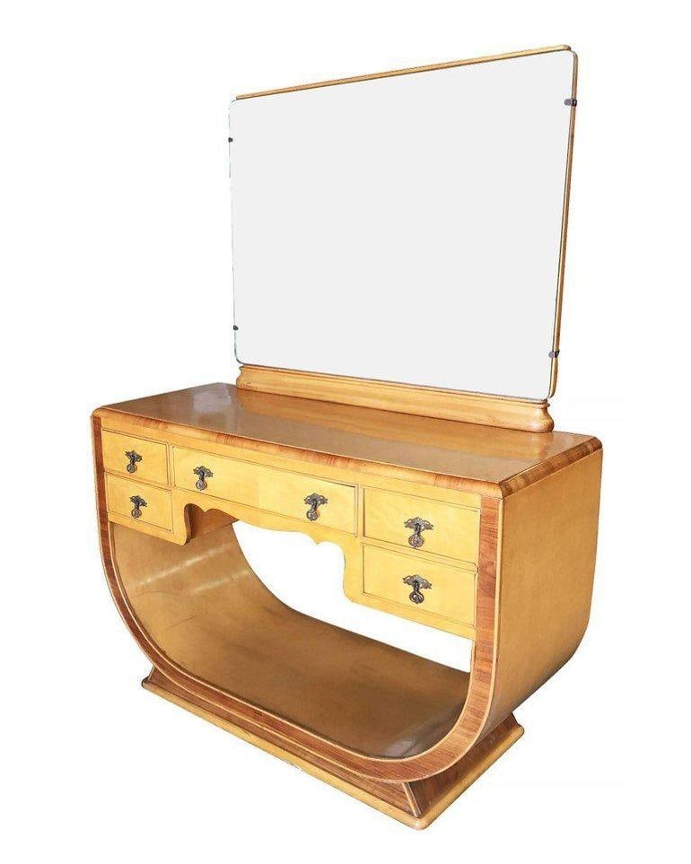 French Art Deco Birds Eye Maple Vanity - 10