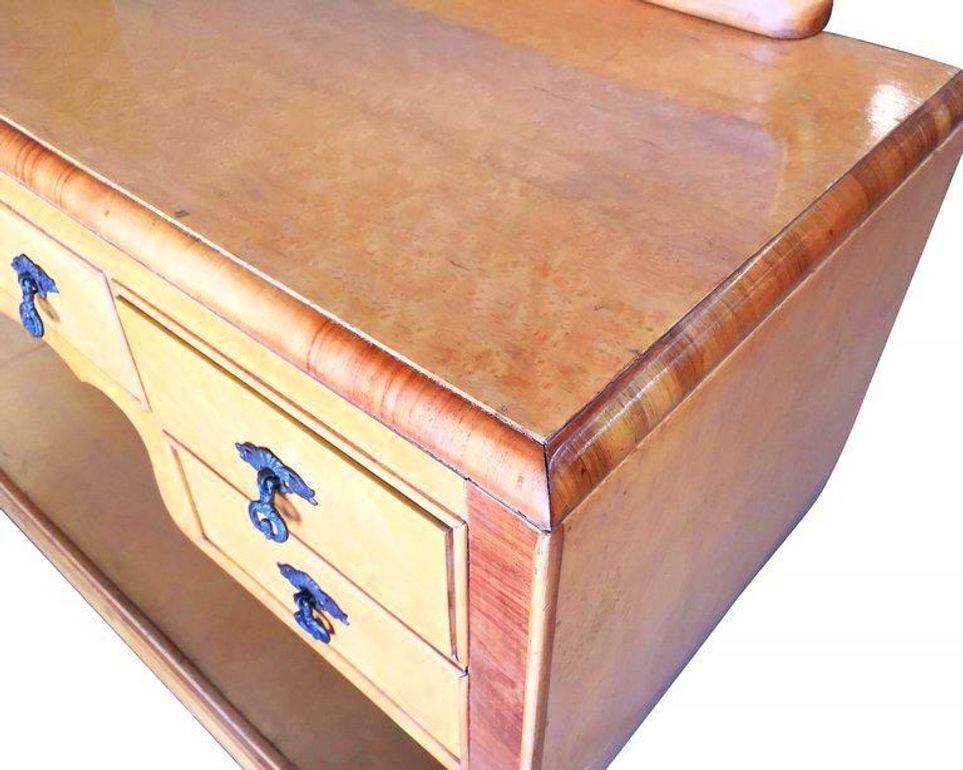 French Art Deco Birds Eye Maple Vanity - 16