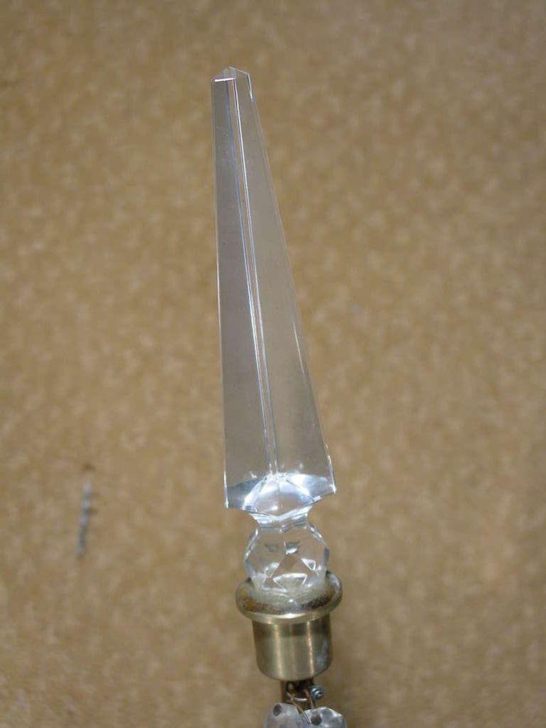 Set of Four Bronze and Bead Crystal Presidential Wall Sconce - 4