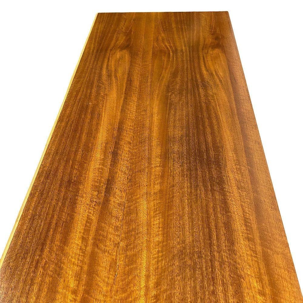 Restored Frankl Style Rattan & Mahogany Credenza TV Stand W/ Stacked Rattan Base - 18