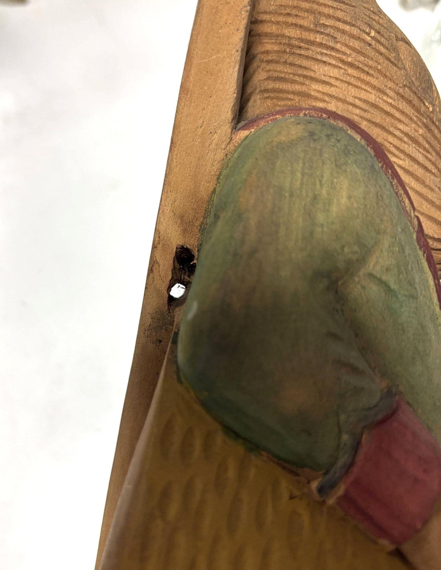 Rare Arthur Court Handcarved Folkart Rabbit Wall Hook Coat Holder - 12