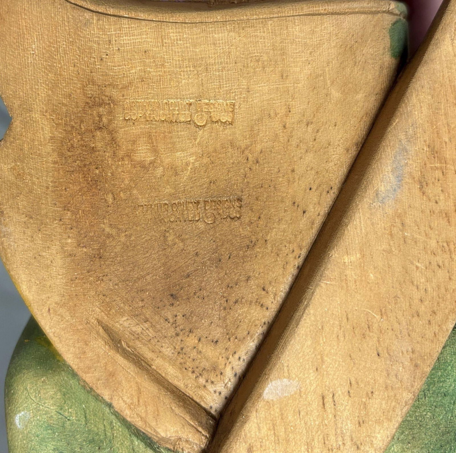 Rare Arthur Court Handcarved Folkart Rabbit Wall Hook Coat Holder - 13