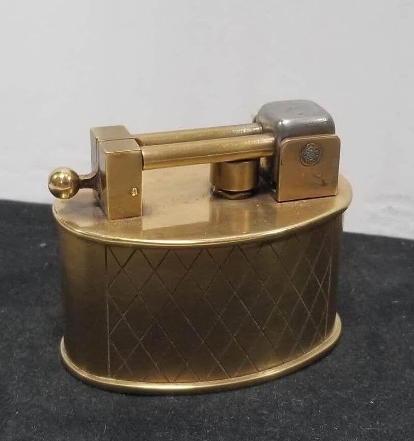 Swiss Brass Lift Arm Tabletop Lighter By Brilux for Dunhill - 3