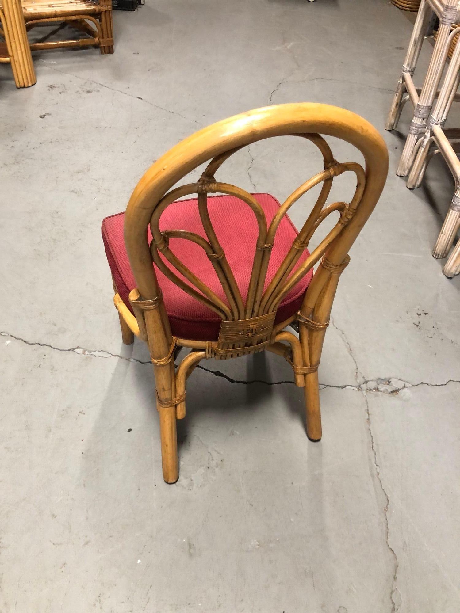 Restored Rattan Petal Fan Back Dining Chairs Set of 10 - 18