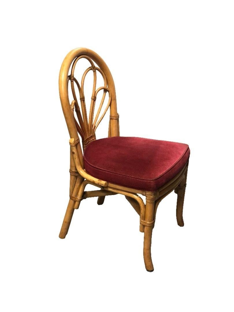 Restored Rattan Petal Fan Back Dining Chairs Set of 10 - 6