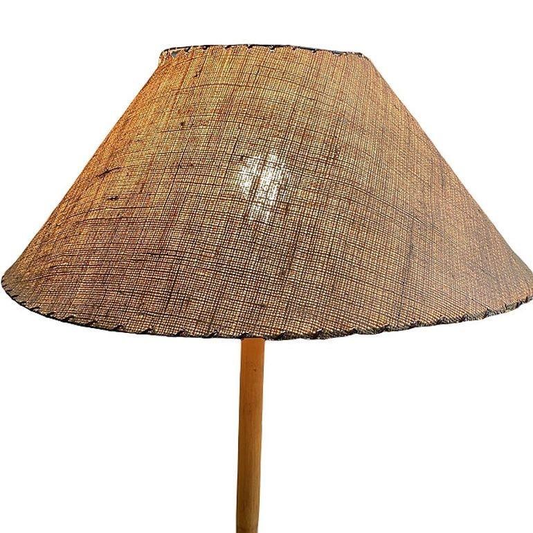 Restored Rare Mid Century Rattan Pole Floor Lamp & Drink Stand w Magazine Holder - 2