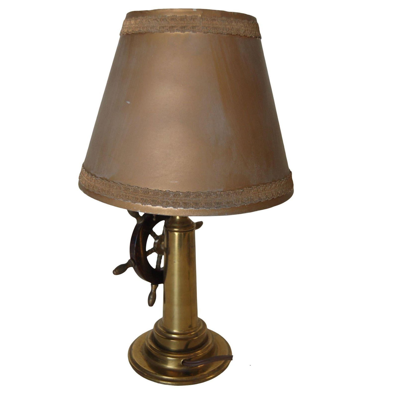 Nautical Brass and Bakelite Ships Wheel Helm Table Lamp - 6