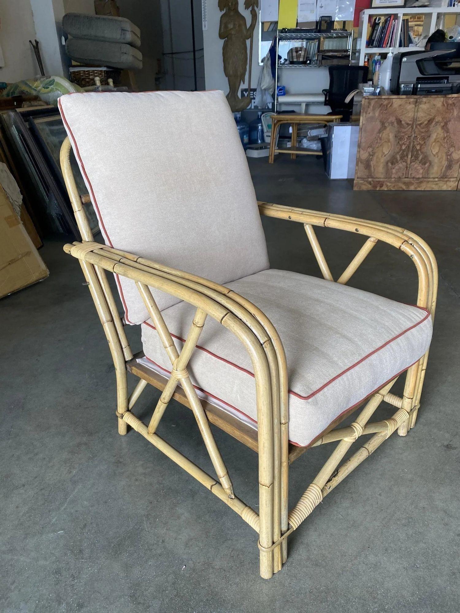 Rare Restored "1949er" Rattan Lounge Chair for Ficks & Reed Set - 10