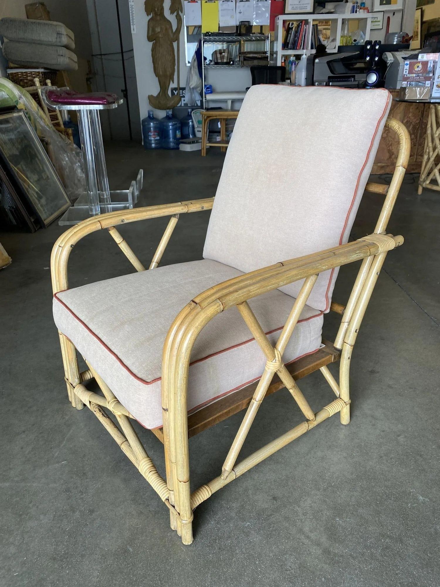 Rare Restored "1949er" Rattan Lounge Chair for Ficks & Reed Set - 12