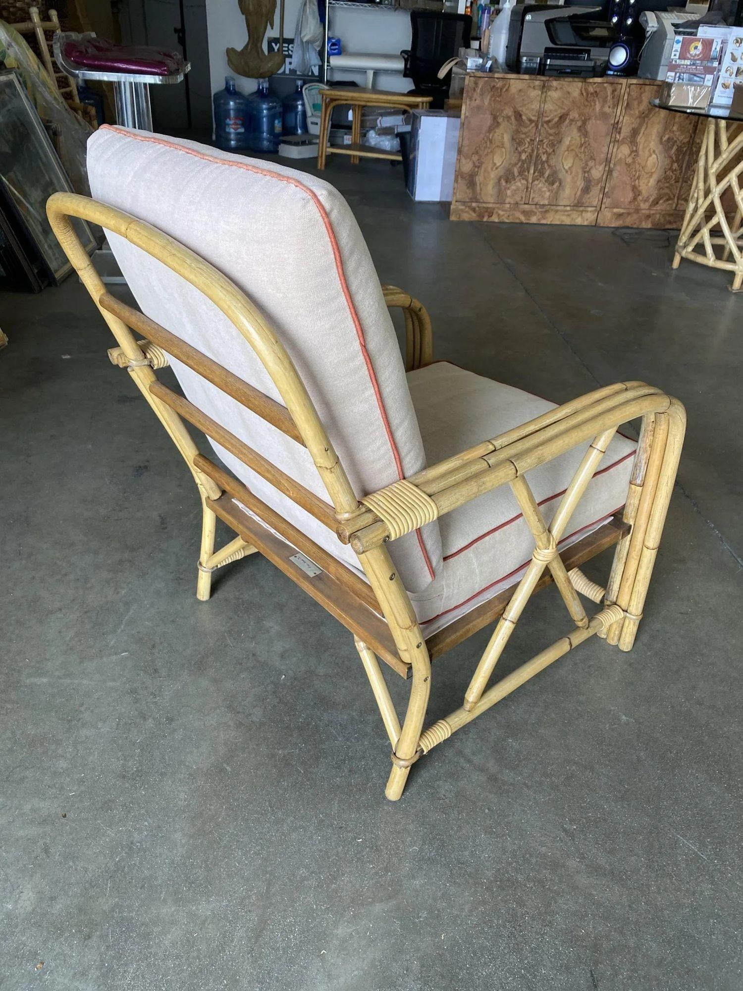 Rare Restored "1949er" Rattan Lounge Chair for Ficks & Reed Set - 4