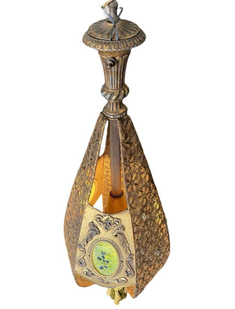 Hollywood Regency Jewel Prisms Filigree Pendant Light, Circa 1950 - 20