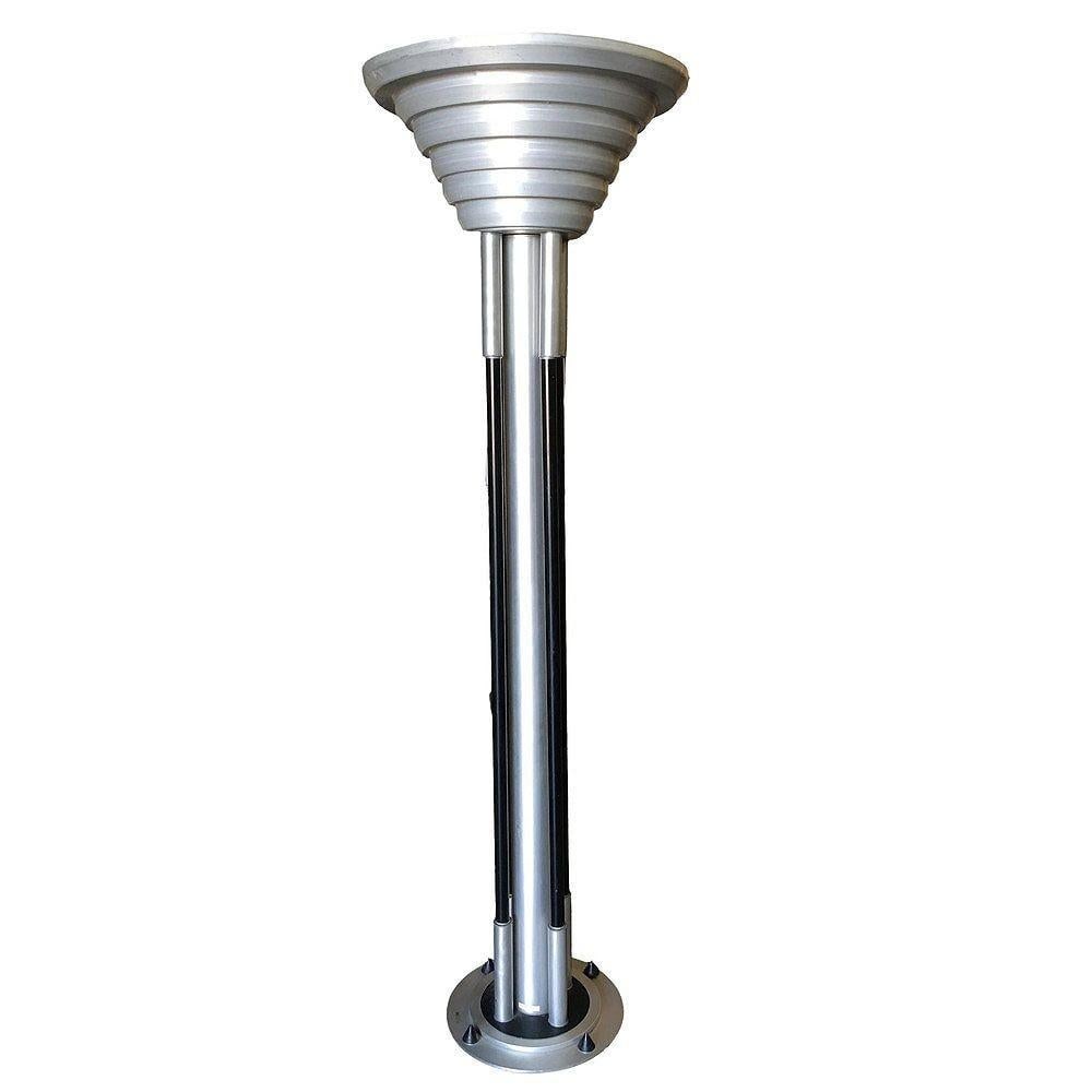 Large Art Deco Revival Machine Age Torchiere Floor Lamp, Pair - 17
