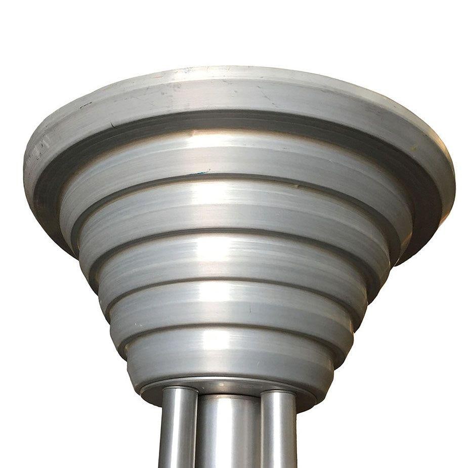 Large Art Deco Revival Machine Age Torchiere Floor Lamp, Pair - 19