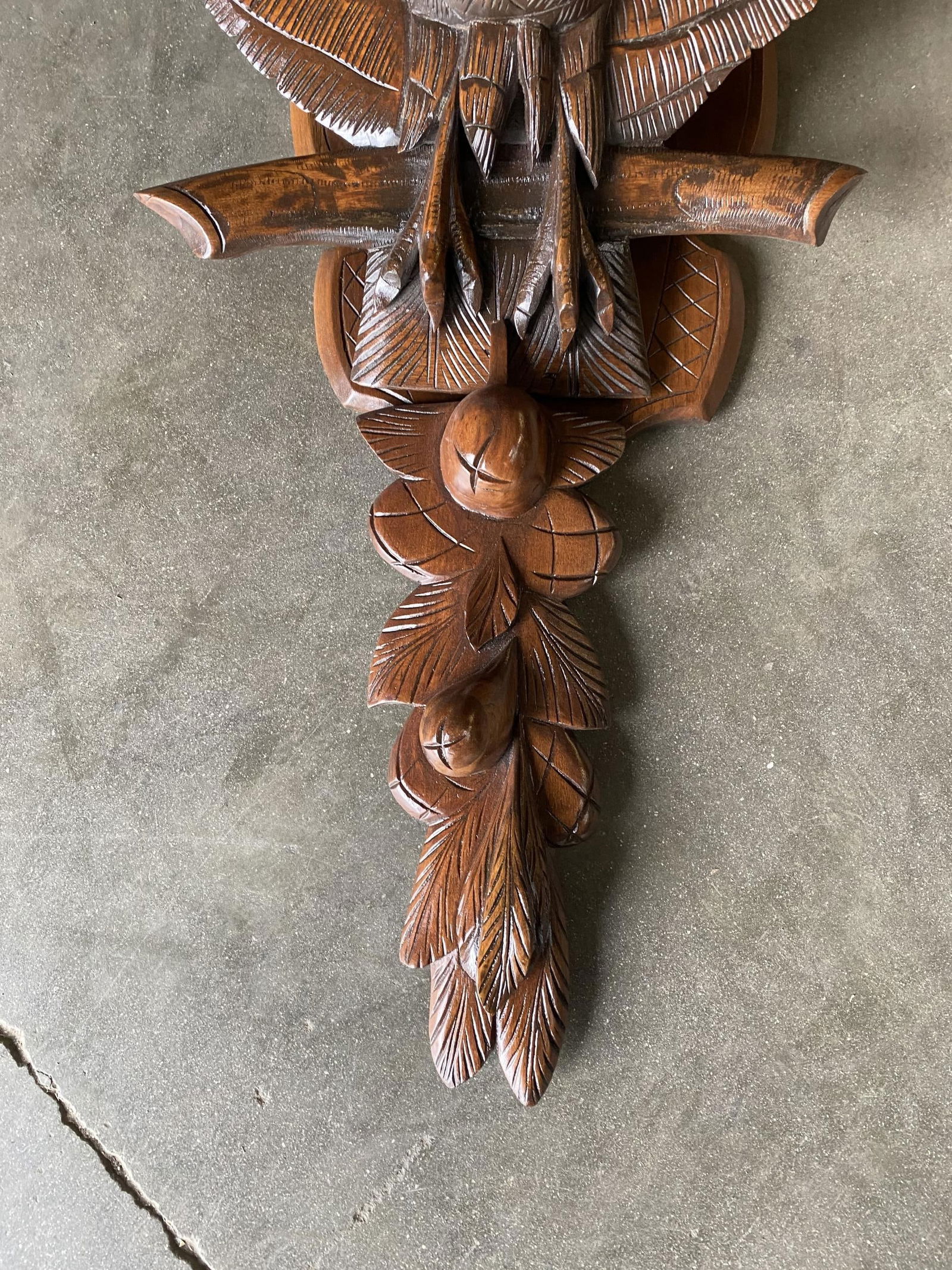 Victorian Hand Carved Oak American War Eagle Wall Shelf Sconce - 10