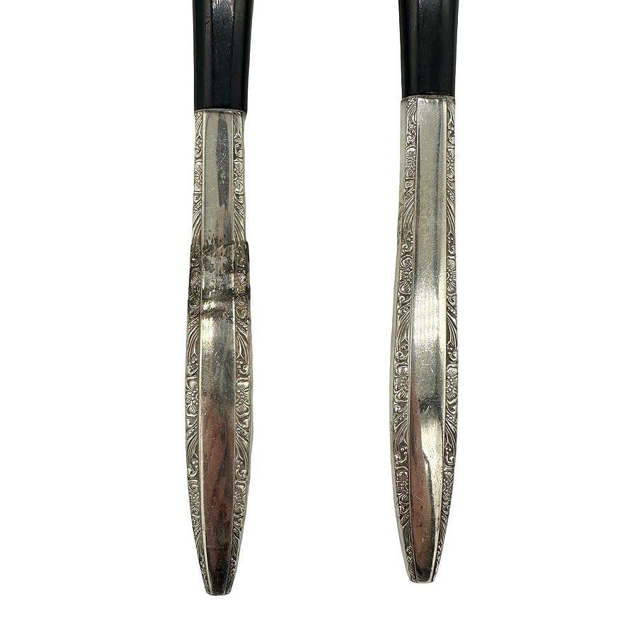 Modernist Sterling Salad Servers by Wallace Silver - 4