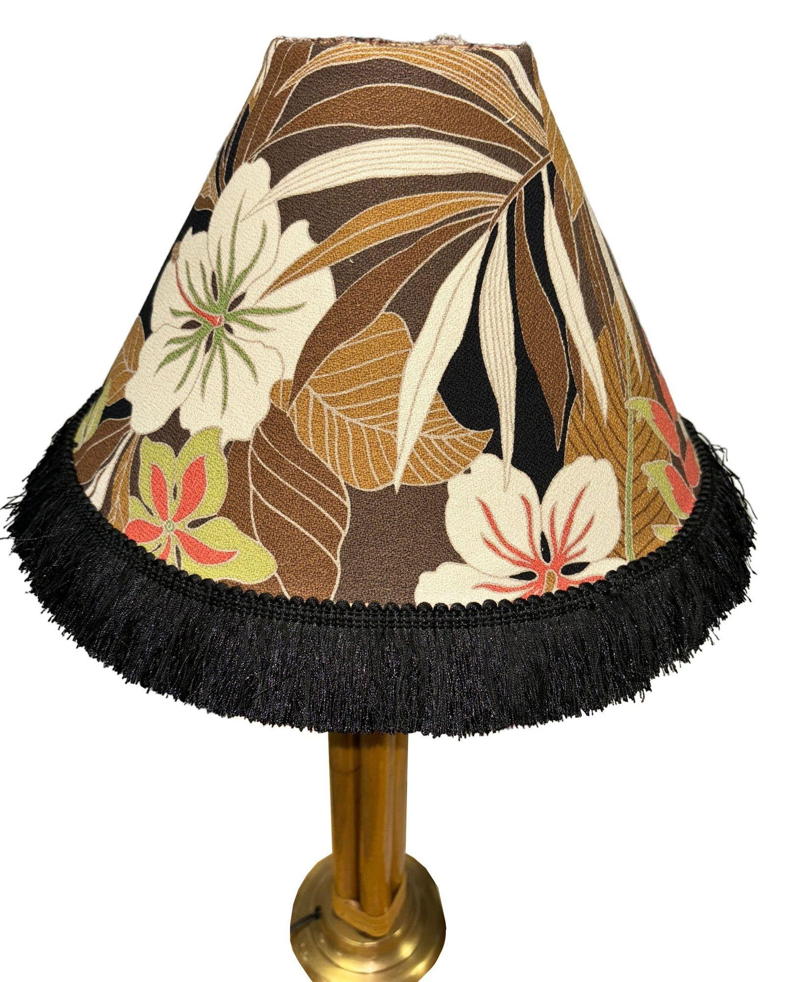 Restored Four Strand Rattan Table Lamp With Fancy Wrapping and Vintage Lampshade - 18