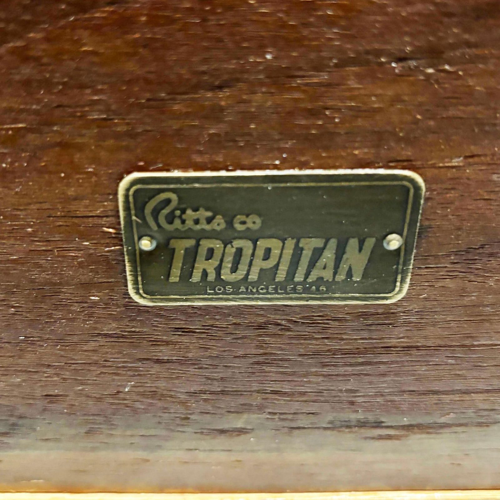 Rattan & Mahogany Double Arch "Tropitan" 2-Tier Side Table by Ritts - 17