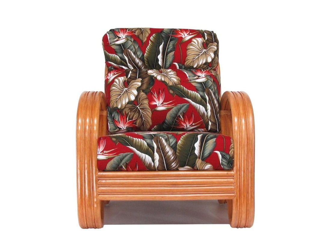 Modernist 3-Strand 3/4 Pretzel "Kauai" Rattan Lounge Chair - 8