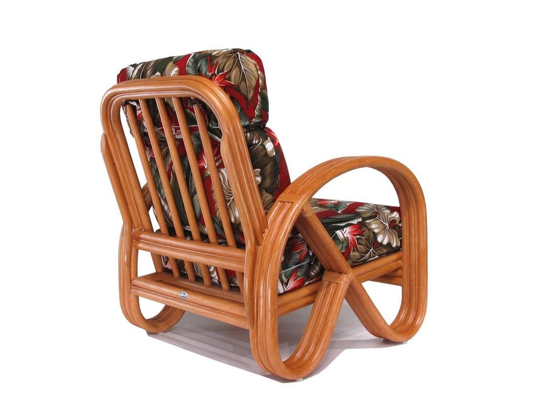 Modernist 3-Strand 3/4 Pretzel "Kauai" Rattan Lounge Chair - 9