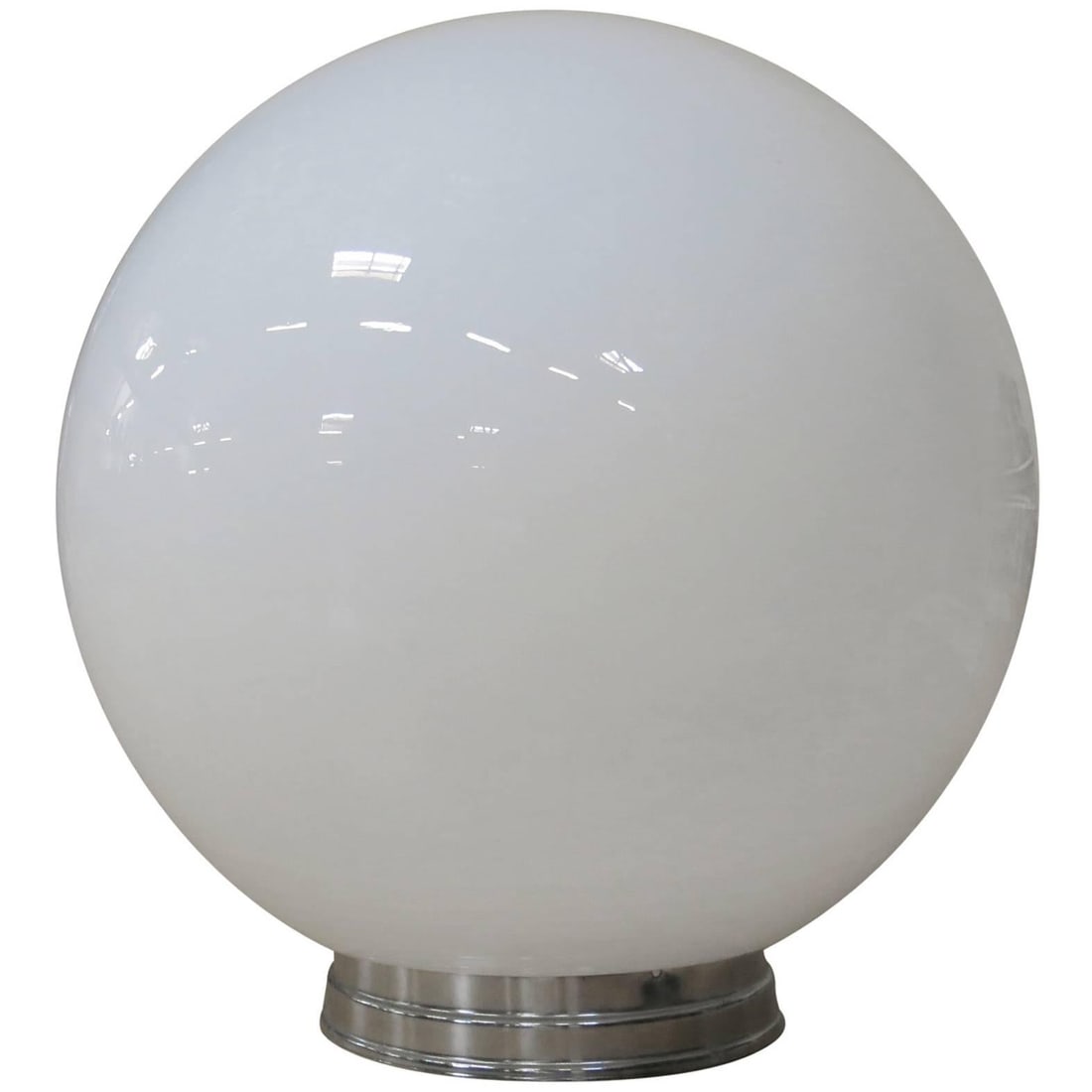1970s Round Sphere Milk Glass Ceiling Globe with Fitter (1 of 6)