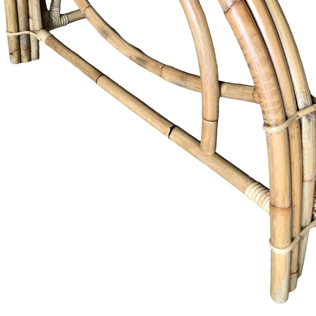 Restored 1938 Three-Strand "Double-Loop" Rattan Chaise Lounge w/ Ottoman - 6