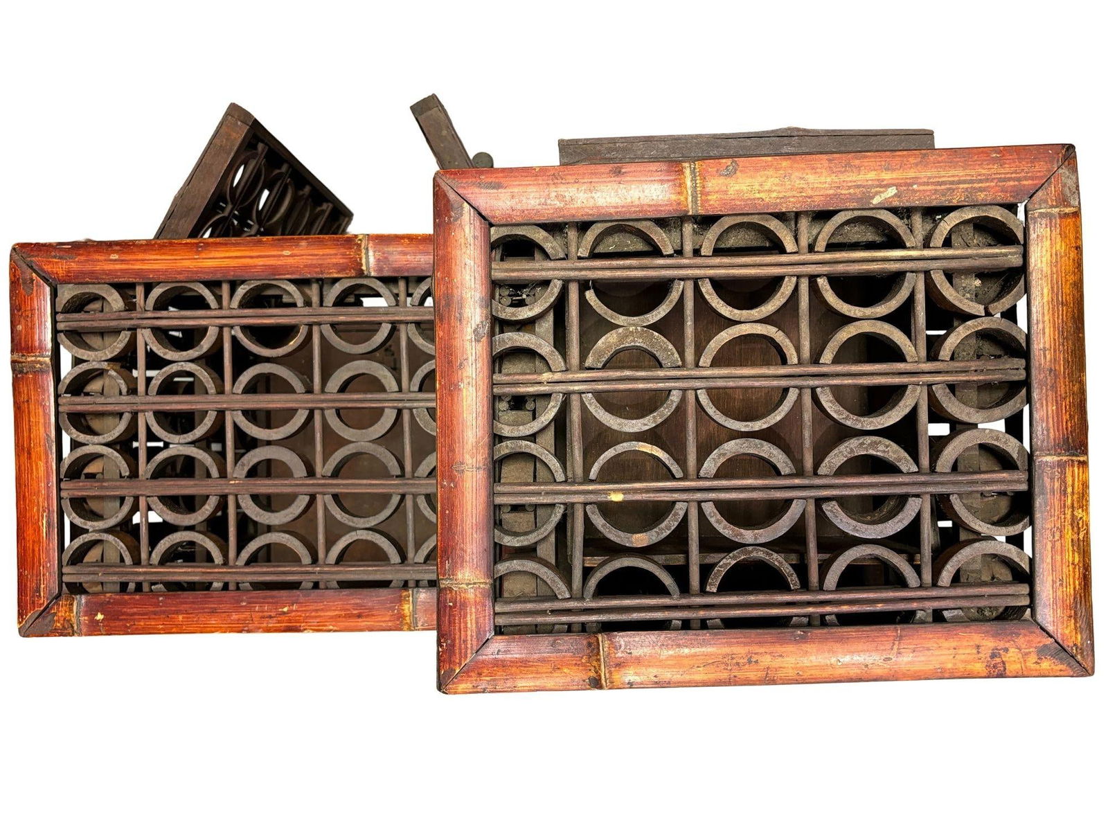 Late Qing Dynasty Split Bamboo & Lattice Top Chippendale Cabinet w/ 3 Drawers - 13