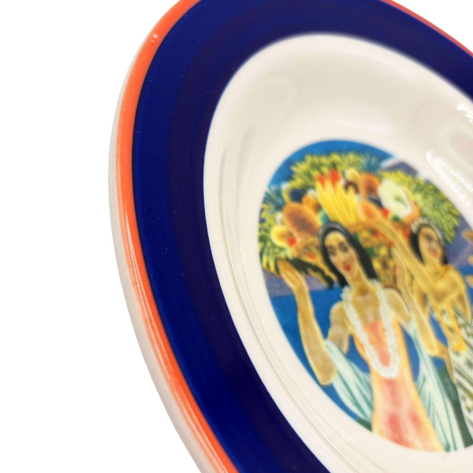 7.25" Eugene Savage "Island Feast" Blue Salad Plate By Lynn Krantz Dish Books - 4