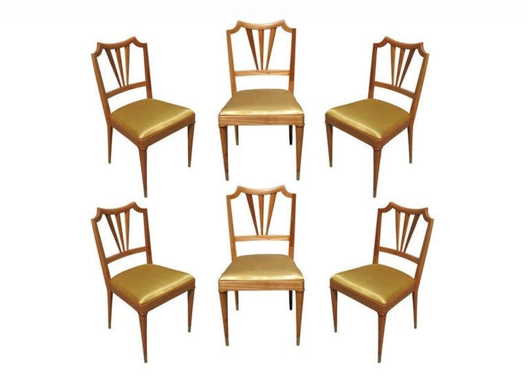 Formal Mid-Century Dining Chair Set of Six - 4