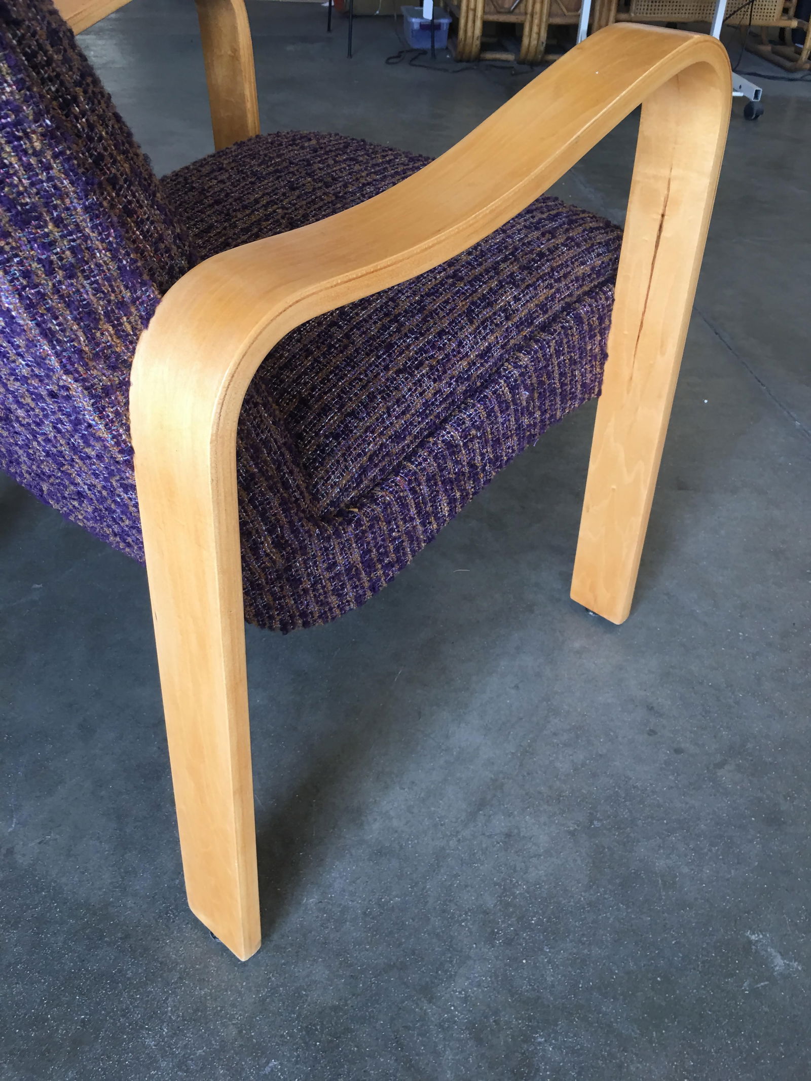Thonet Bentwood Armchair with Purple Seat - 13