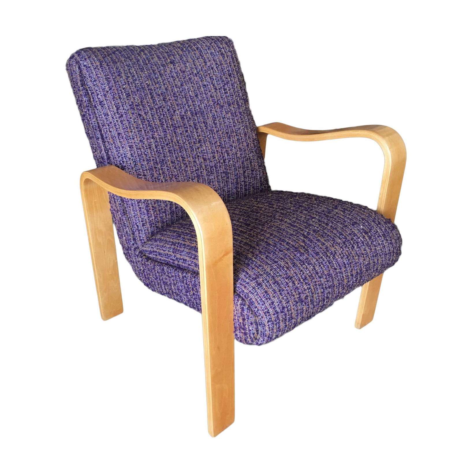 Thonet Bentwood Armchair with Purple Seat - 16