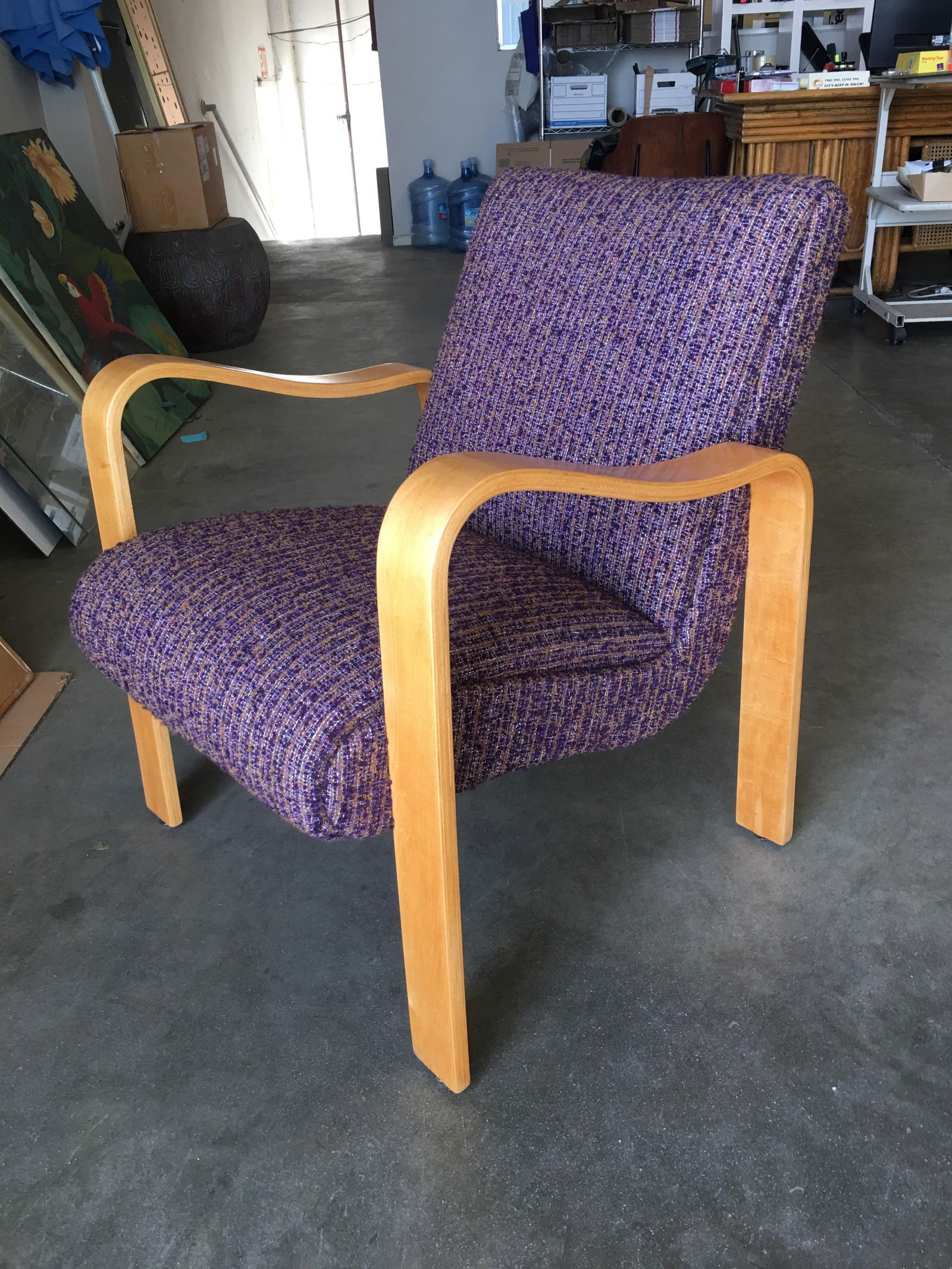 Thonet Bentwood Armchair with Purple Seat - 19