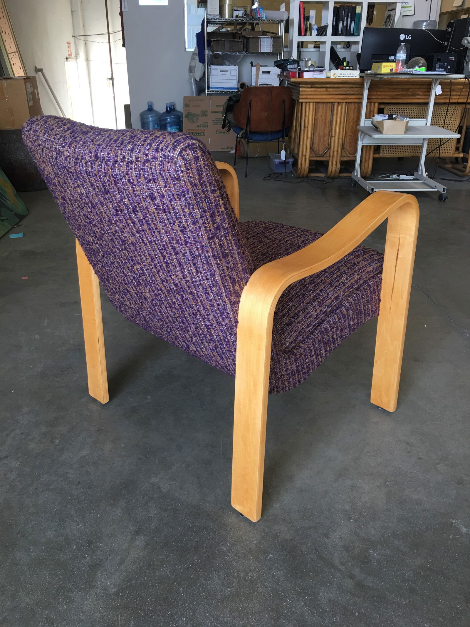Thonet Bentwood Armchair with Purple Seat - 3