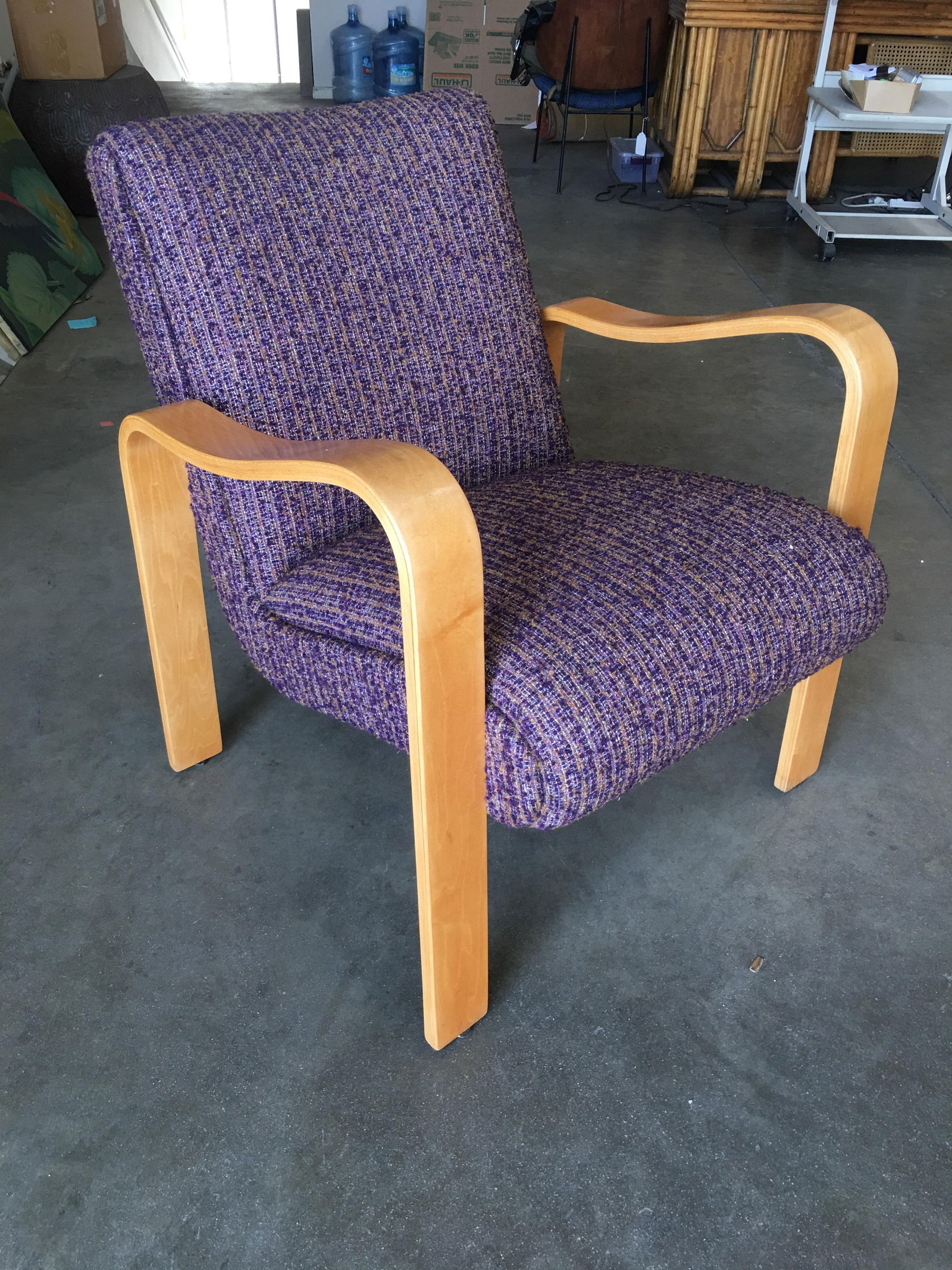 Thonet Bentwood Armchair with Purple Seat - 8