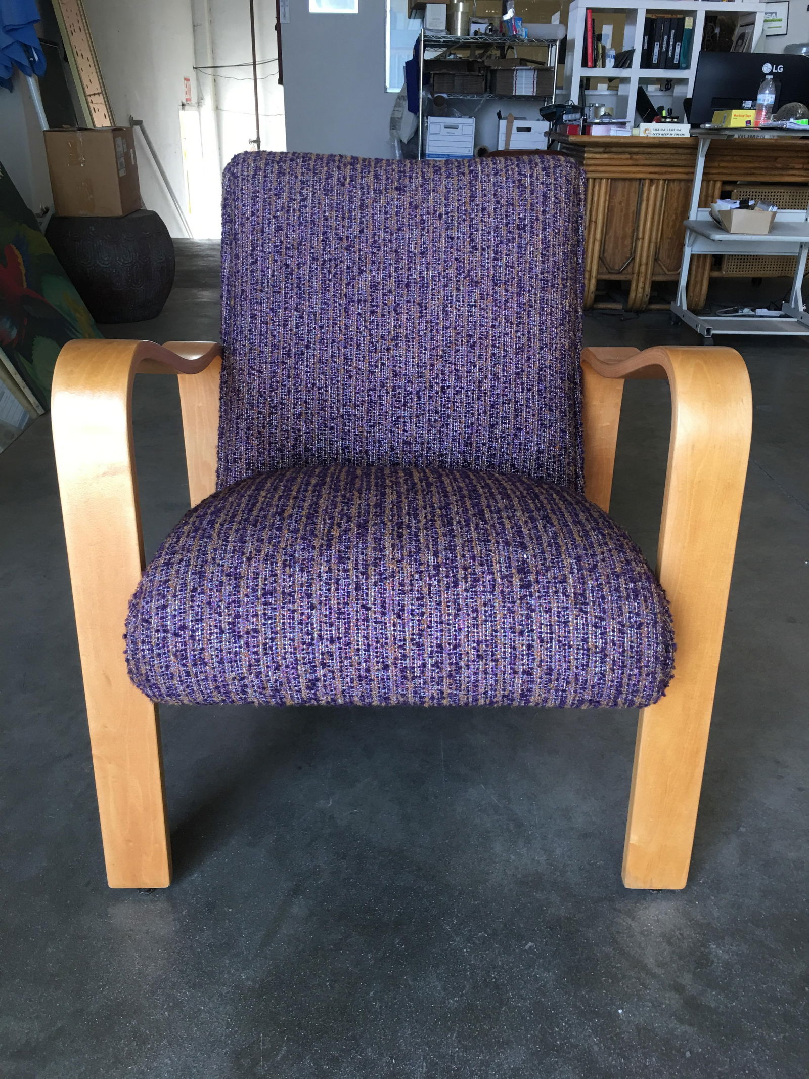 Thonet Bentwood Armchair with Purple Seat - 9