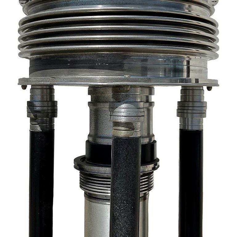 Large 6-Foot Art Deco Revival Machine Age Torchiere Floor Lamp, 2 Available - 3