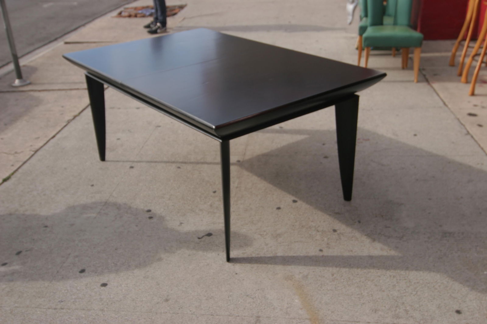 Paul Laszlo Black Lacquer Knife-Leg Dining Set for Brown Saltman - 4