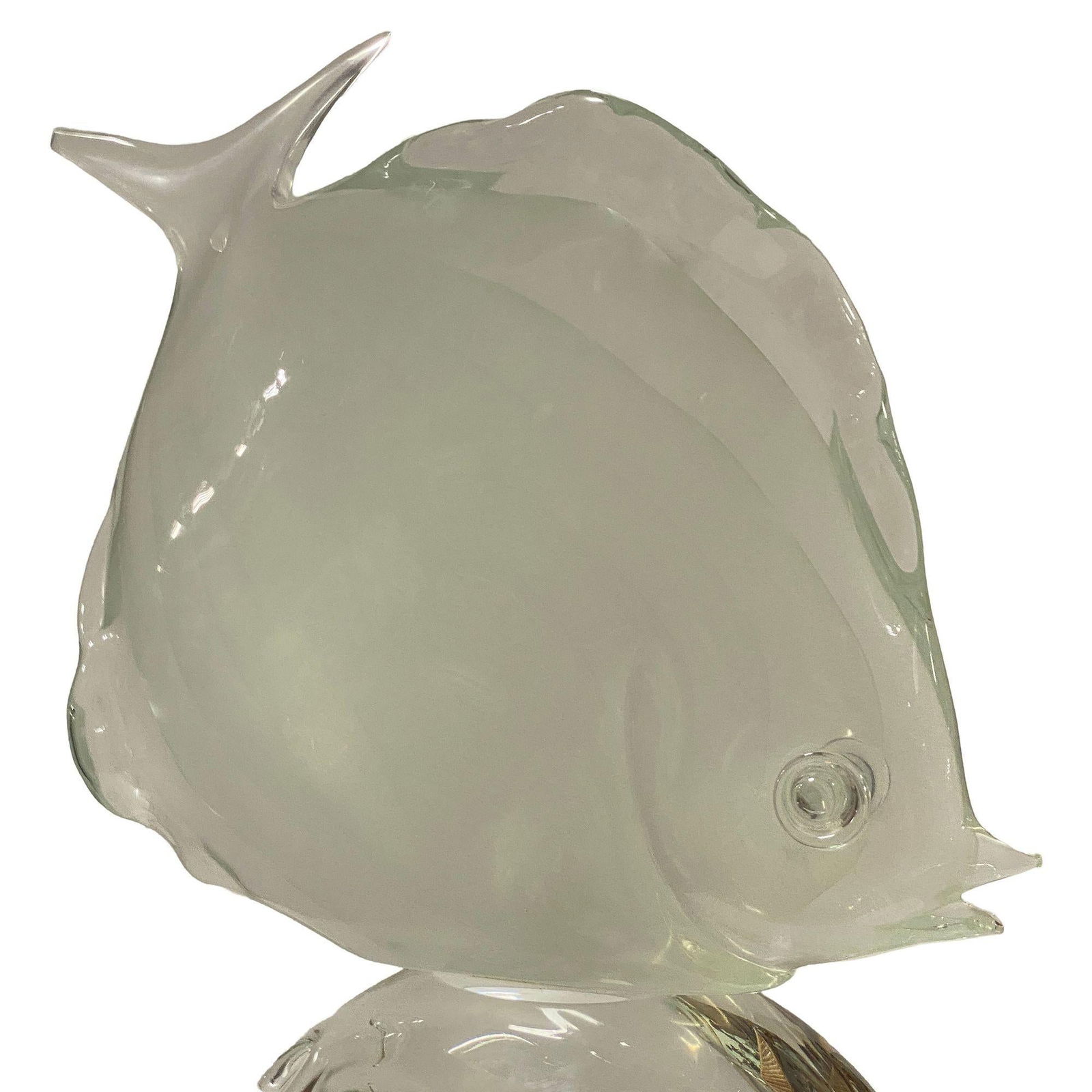 Murano Crystal Glass Angel Fish Sculture On Wave by Licio Zanetti - 10